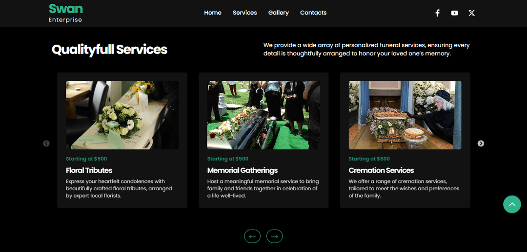 Service Website Dark Theme